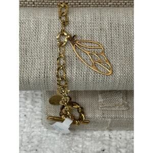 Lori Frantz-Koenig Gold Tone Link Bracelet 8" #61173